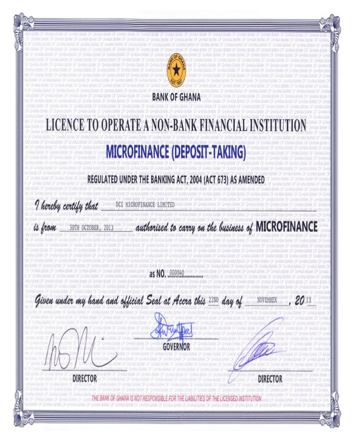 Bank of Ghana License